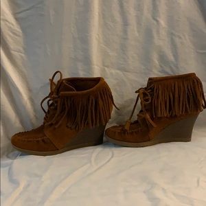 Dark tan/ red brown ankle boots